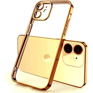 iPhone 12 Kılıf 3D Kamera ve Lens Mercek Korumalı Ultra Lüks Razer Plating Silikon Case