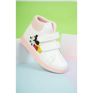 Baskılı Beyaza Pudra Garnili Cırtlı Çocuk Bot