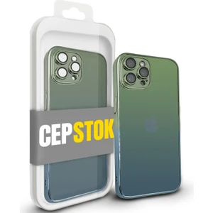 Apple iPhone 12 Pro Kılıf Şeffaf Kamera Lens Koruyuculu Ultra Ince Sert Parlak Renk Geçişli Kapak
