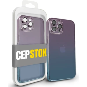 Apple iPhone 12 Pro Max Kılıf Şeffaf Kamera Lens Korumalı Ultra Ince Sert Parlak Renk Geçişli Kapak