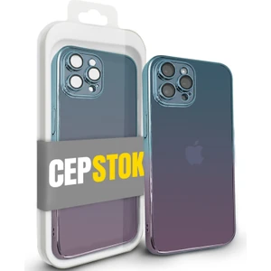Apple iPhone 12 Pro Max Kılıf Şeffaf Kamera Lens Korumalı Ultra Ince Sert Parlak Renk Geçişli Kapak