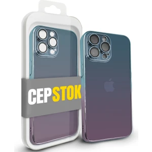 Apple iPhone 13 Pro Max Kılıf Şeffaf Kamera Lens Korumalı Ultra Ince Sert Parlak Renk Geçişli Kapak