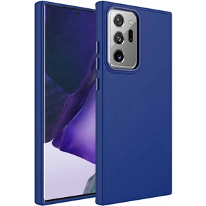 Kzy Samsung Galaxy Note 20 Ultra Kapak Renkli Metal Kamera Çerçeveli First Class Içi Kadife Lasnman Kılıf - Lacivert