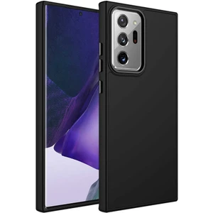 Kzy Samsung Galaxy Note 20 Ultra Kapak Renkli Metal Kamera Çerçeveli First Class Içi Kadife Lasnman Kılıf - Siyah
