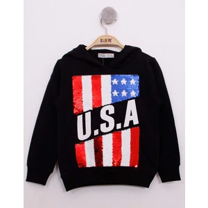 Toontoy Kids Toontoy Erkek Çocuk Pullu U.s.a Bayraklı Nakışlı Sweatshirt
