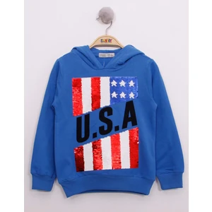 Toontoy Kids Toontoy Erkek Çocuk Pullu U.s.a Bayraklı Nakışlı Sweatshirt