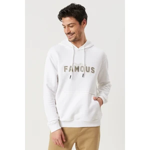 ALTINYILDIZ CLASSICS Erkek Ekru Slim Fit Dar Kesim Kapüşonlu Pamuklu Rahat Sweatshirt