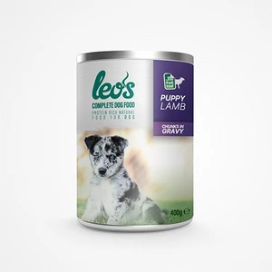 Leos Kuzu Parça Etli Soslu Yavru Köpek Konservesi 24x400 Gr