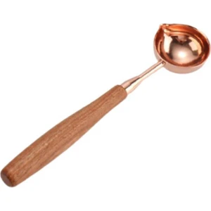 Ahşap Sap Mum Mühürü Eritme Kaşığı 2 Farklı Renk Seçeneği Bakır