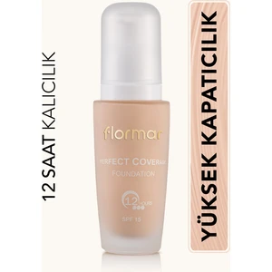 Flormar-Yüksek Kapatıcı Etkili ve Nemlendirici Perfect Coverage Su Bazlı Likit Fondöten (106 Porselen Bej Soğuk Alt Ton) 8690604085941