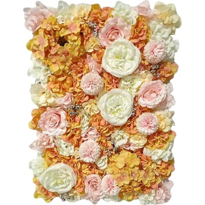 Yapay Ipek Çiçekler Duvar Paneli Düğün Parti Çiçek Zemin Turuncu  (Yurt Dışından)