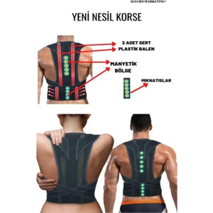 Ortopedoğru Doğru Duruş Korsesi Balenli Manyetik kaambur-Luk Korse Erkek Sırt Korsesi