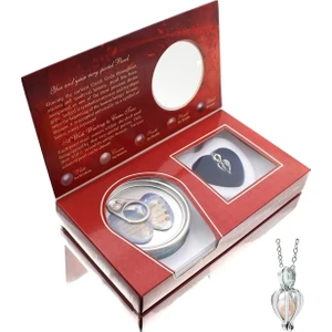 Cennet Store Istiridye Içinde Gerçek Inci Kolye ve Gül Kutusu 14 Şubat Sevgiliye Özel Hediye Evlilik Yıldönümü