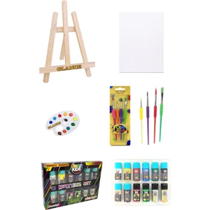 Mini Şövale Rich Funny 20 ml Multımıx 12'li 25X35 Tuval Akrilik Başlangıç Seti