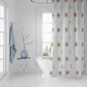 Tropik Home Banyo Perdesi - Tek Kanat Duş Perdesi, Polyester Kumaş Duşakabin Perdesi 180X200 cm Küvet Perdesi