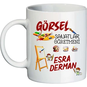 Görsel Sanatlar Öğretmenine Hediye Isimli Kupa Bardak - Öğretmenler Günü Hediyesi