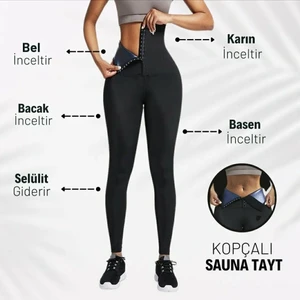 Agraflı Terletme Özellikli Ekstra Yüksel Bel Termal Sauna Tayt