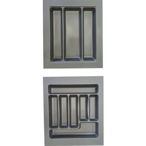 Gör Seç 2'li Set 42X49 cm Çekmece Içi Düzenleyici Kaşıklık ve Kepçelik  Gri Sert Plastik Mutfak Raf