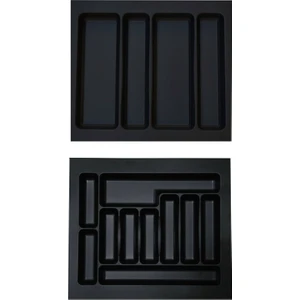 Gör Seç 55 cm x 49 cm Çekmece Içi Siyah Kaşıklık ve Kepçelik Set 50X40'A Kadar Kesilebilir Çeyiz Seti