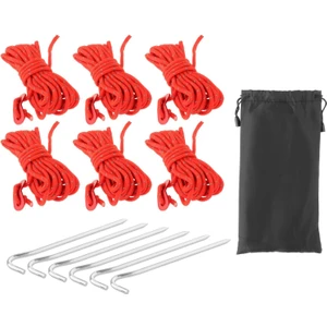 6x Guy Lines Çadır Kablo Kiti Dış Mekan Malzemeleri Kırmızı Için Düzenleyici Gergin