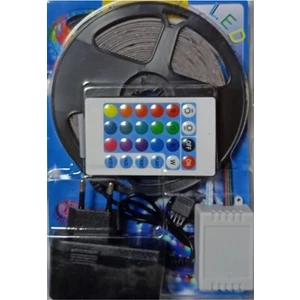 EC Shop LED Tek Çipli Rgb 5 Metre Kumandalı Şerit Seti