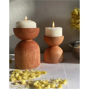 EC Shop Lmn Mobilya Mumluk, Ahşap Mumluk, Şamdanlık Boyanabilir Dekoratif