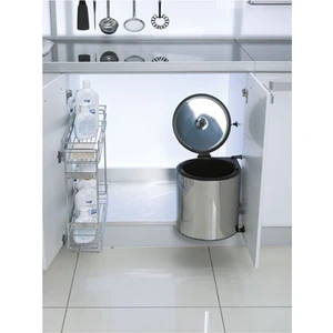 Banyo Dolap Içi Kapağa Monte 11 Lt Çöp Kovası Mutfak Tezgah Altı Paslanmaz Çelik