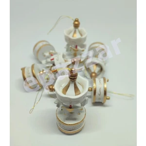 EC Shop Epazzar Krem Ahşap Mini Atlı Karınca 6lı Set Nostaljik Ahşap El Yapımı Atlı Karınca Dekoratif 6'lı