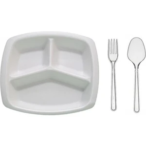 EC Shop Chs 50 Ad. Köpük Tabildot Tabak, 50 Ad. Plastik Çatal, 50 Ad. Plastik Kaşık