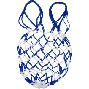 Prettyia Mesh Top Çanta Basketbol Tek Top Taşıma Depolama Torbası Mavi Beyaz (Yurt Dışından)