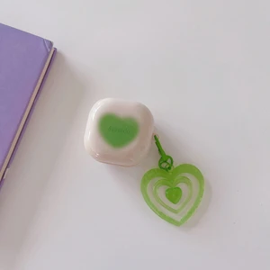 Samsung Galaxy Buds 2 Uyumlu Kılıf Kalpli Silikon Tpu Askılı Darbeye Dayanıklı Kapak