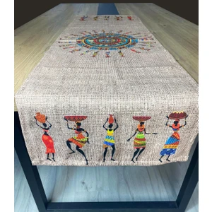 Favor Kumaş 1255 Afrika Keten Desenli Runner