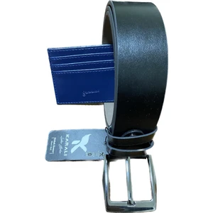 Karalı Deri Karalı Erkek Kemer Kot ve Kanvasa Uygun Siyah 4097-1-110 cm