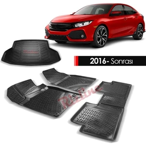 Honda Civic 2016-2020 Rizline 3D Havuzlu Paspas ve Bagaj Havuzu