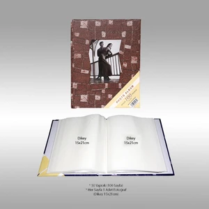 NRCN 15x21 cm 100'lük Ofset Baskılı ve Desenli Fotoğraf Albümü Kahverengi