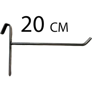 EC Shop Gri-Dekor 100 Adet, 20 Cm, Metalik Boyalı Tel Pano Kancası, Raf Kancası, Pano Teli, Raf Teli, Askıl