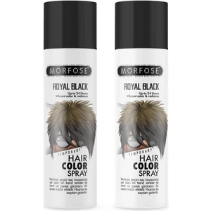 morfose Mech 24 Saate Kadar Etkili Siyah Renkli Saç Spreyi Royal Black 150 ml 2 Adet