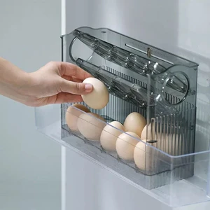 Mapple Home 3 Katlı Raf Yumurta Saklama Kutusu Buzdolabı Yan Kapı Organizeri Antrasit