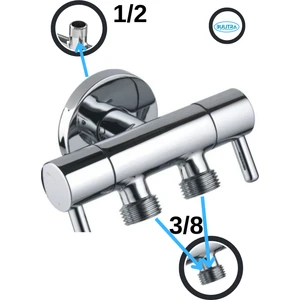 Su Armatürleri Çift Kollu Çıkışlı Lüx Taharet Musluğu
