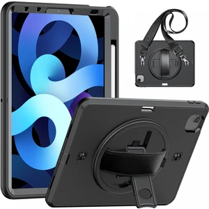 Apple Ipad Air 5 ve Air 4.nesil 10.9" 2022 Kılıf Kalem Bölmeli Tank Boyun Askılı Kapak