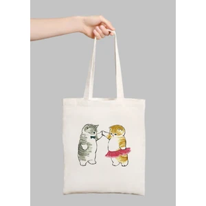 Sevimli Kediler Sevgililer Hediye Tote Bez Çanta Hediye Tote Bez Çanta