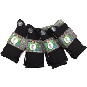 Unisex 12"li Siyah  Bambu Dikişsiz Sıkmayan Çorap