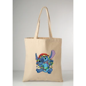 Stitch Yılbaşı Christmas Yeniyıl Hediyelik Tote Bez Çanta