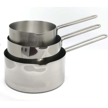 Doğuş Mutfak Paslanmaz Çelik 3 Lü Set Kaçerola Sütlük Ve Sosluk 12-14-16 Cm Isıya