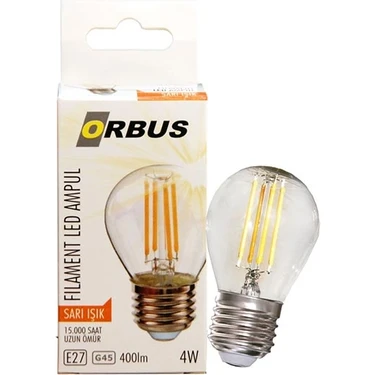 Orbus GC45 4W Filament Bulb Mini Top Şeffaf E27 300LM Ampul - 2700K Sarı