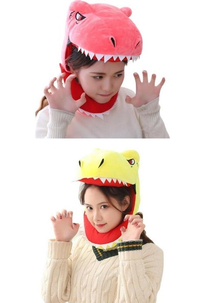 Bacca 2x Sevimli Dinozor Cosplay Headgear Sevimli Fotoğraf Cadılar Bayramı