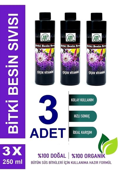 Hb Botanic Bitki Besin Sıvısı - Tüm Bitkiler İçin Kullanıma Hazır İdeal Karışım Sıvı Gübre 3'lü