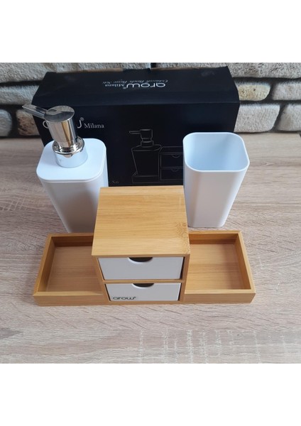 Arow - Dubai Arow Bambu Banyo Seti Akrilik Banyo