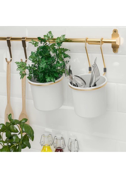 Hultarp 11 cm Gold Altın 2 Li Set Kanca Duvar Rayı Için 2 Adet Çelik Kanca Askı Pirinç Rengi