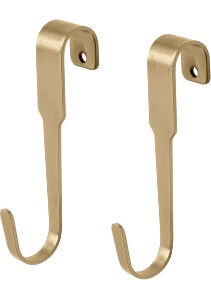 Hultarp 11 cm Gold Altın 2 Li Set Kanca Duvar Rayı Için 2 Adet Çelik Kanca Askı Pirinç Rengi